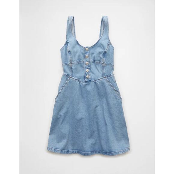 American Eagle Denim Mini Dress Size Medium - Picture 1 of 9